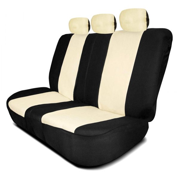  FH Group® - 2nd Row Full Coverage Flat Cloth 2nd Row Black & Beige Seat Covers