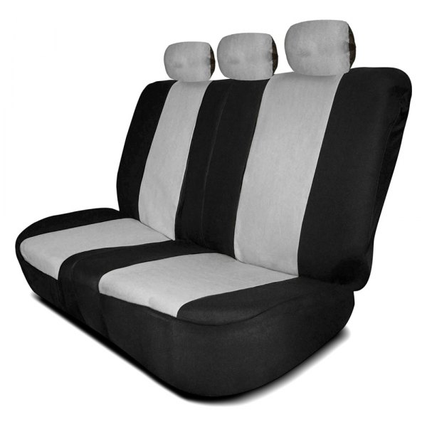  FH Group® - 2nd Row Full Coverage Flat Cloth 2nd Row Black & Gray Seat Covers