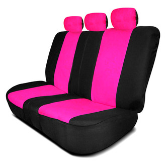 FH Group® - Full Coverage Flat Cloth 2nd Row Black & Pink Seat Covers