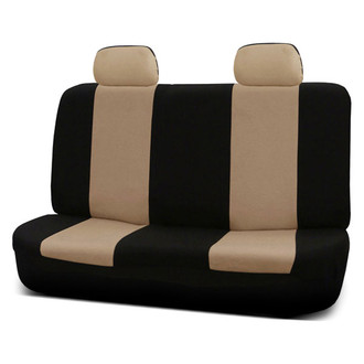 FH Group® - Flat Cloth 2nd Row Black & Beige Seat Covers