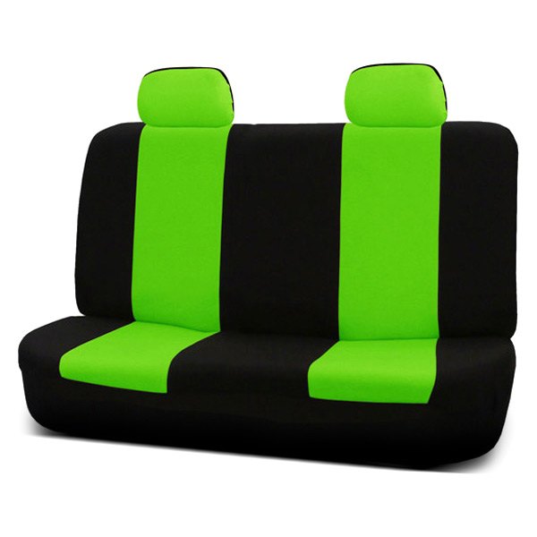  FH Group® - 2nd Row Flat Cloth 2nd Row Black & Green Seat Covers