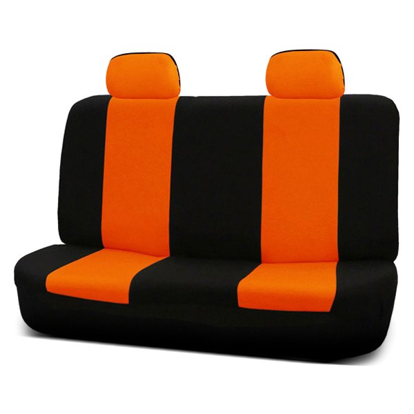  FH Group® - 2nd Row Flat Cloth 2nd Row Black & Orange Seat Covers