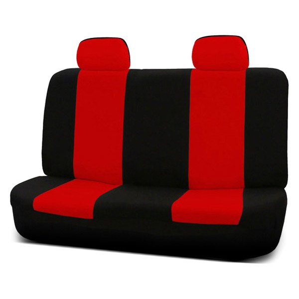  FH Group® - 2nd Row Flat Cloth 2nd Row Black & Red Seat Covers