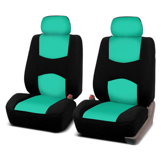 FH Group® - Flat Cloth 1st Row Black & Mint Seat Covers
