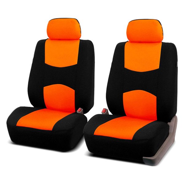  FH Group® - 1st Row Flat Cloth 1st Row Black & Orange Seat Covers