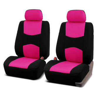 FH Group® - Flat Cloth 1st Row Black & Pink Seat Covers