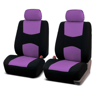 FH Group® - Flat Cloth 1st Row Black & Purple Seat Covers