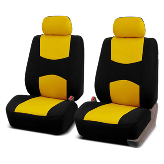 FH Group® - Flat Cloth 1st Row Black & Yellow Seat Covers