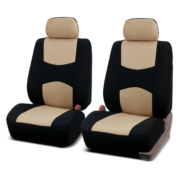  FH Group® - 1st Row Multifunctional Flat Cloth 1st Row Black & Beige Seat Covers