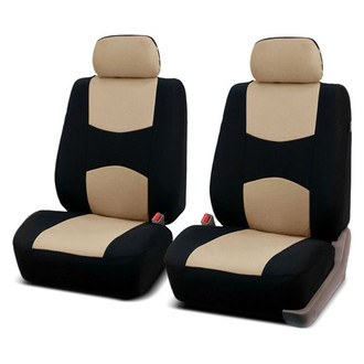 FH Group® - Multifunctional Flat Cloth 1st Row Black & Beige Seat Covers