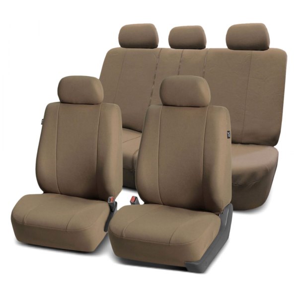  FH Group® - 1st & 2nd Row Supreme Cloth 1st & 2nd Row Taupe Seat Covers