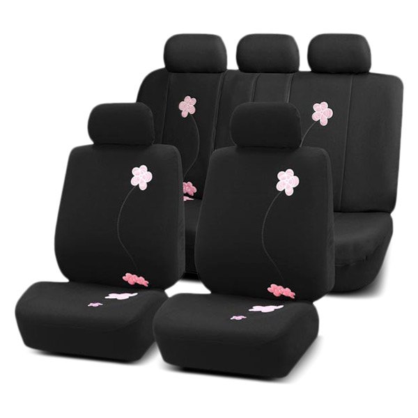  FH Group® - 1st & 2nd Row Floral 1st & 2nd Row Black Seat Covers