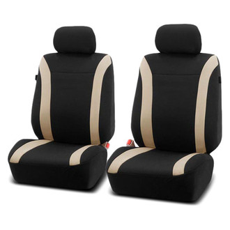 FH Group® - Cosmopolitan 1st Row Black & Beige Seat Covers