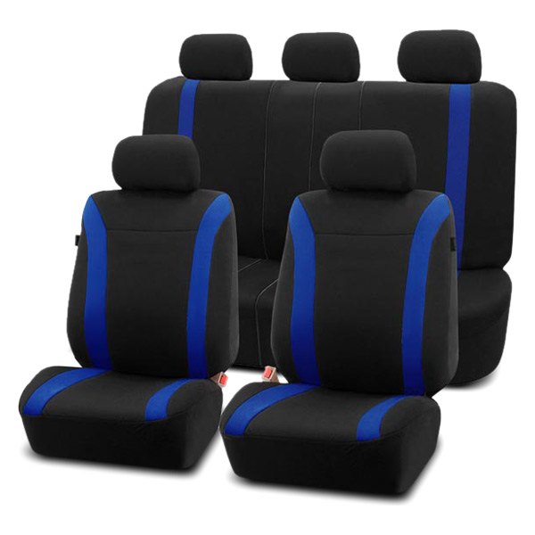  FH Group® - 1st & 2nd Row Cosmopolitan 1st & 2nd Row Black & Blue Seat Covers
