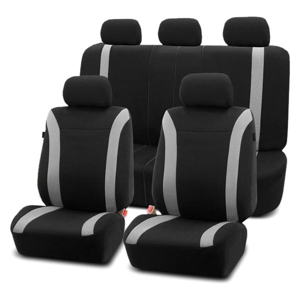  FH Group® - 1st & 2nd Row Cosmopolitan 1st & 2nd Row Black & Gray Seat Covers
