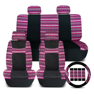 FH Group® - Mesa57 Southwestern Print 1st & 2nd Row Pink Seat Covers