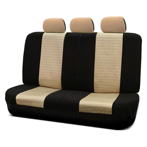  FH Group® - 2nd Row Trendy Elegance 3D Air Mesh 2nd Row Black & Beige Seat Covers