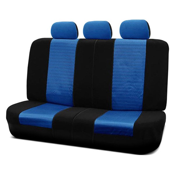  FH Group® - 2nd Row Trendy Elegance 3D Air Mesh 2nd Row Black & Blue Seat Covers