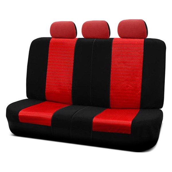  FH Group® - 2nd Row Trendy Elegance 3D Air Mesh 2nd Row Black & Red Seat Covers