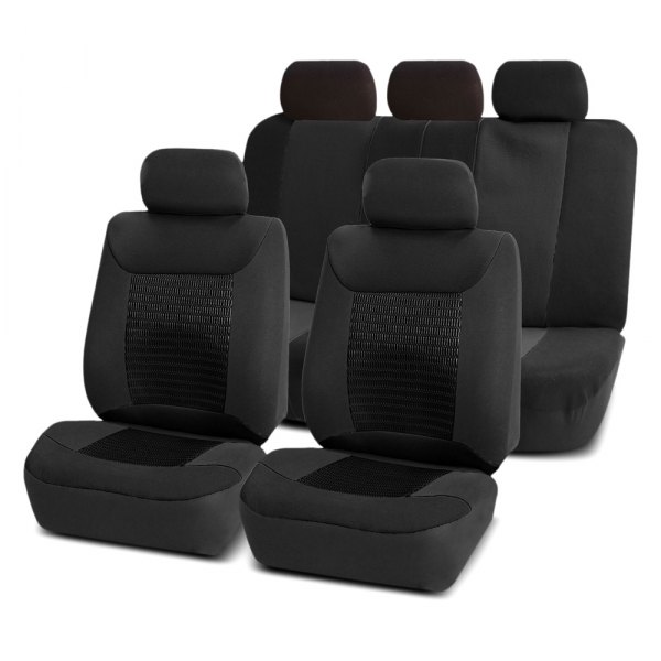  FH Group® - 1st & 2nd Row Premium Fabric 1st & 2nd Row Black Seat Covers