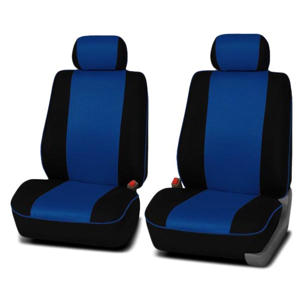  FH Group® - 1st Row Edgy Piping 1st Row Black & Blue Seat Covers