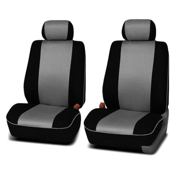  FH Group® - 1st Row Edgy Piping 1st Row Black & Gray Seat Covers
