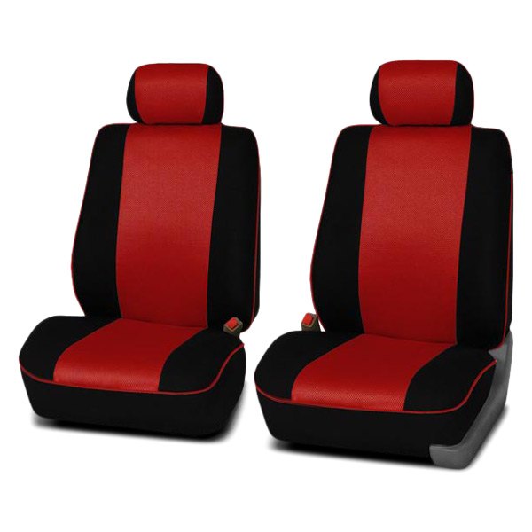  FH Group® - 1st Row Edgy Piping 1st Row Black & Red Seat Covers