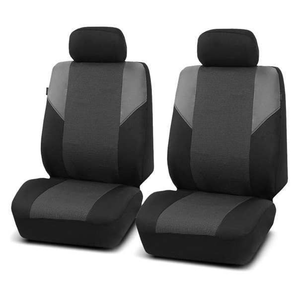  FH Group® - 1st Row Timeless Cross Weave 1st Row Black & Gray Seat Cover