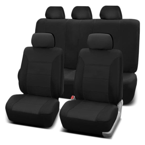 FH Group® - 1st & 2nd Row Classic Khaki 1st & 2nd Row Black Seat Covers