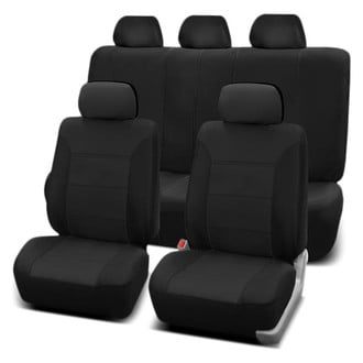 FH Group® - Classic Khaki 1st & 2nd Row Black Seat Covers