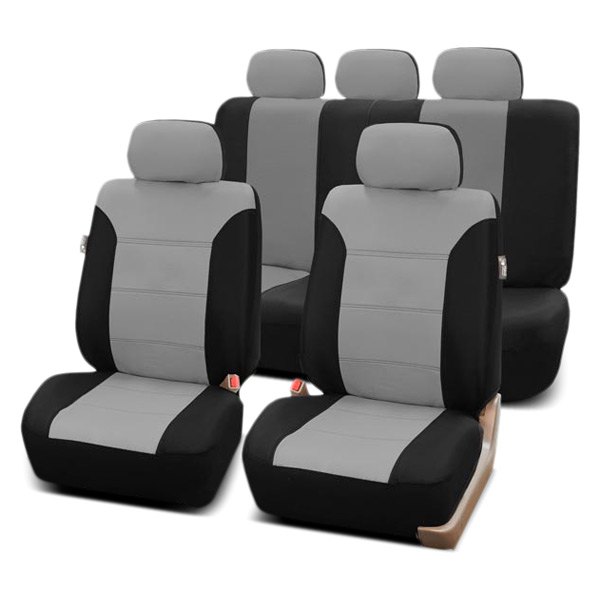 FH Group® - 1st & 2nd Row Classic Khaki 1st & 2nd Row Black & Gray Seat Covers