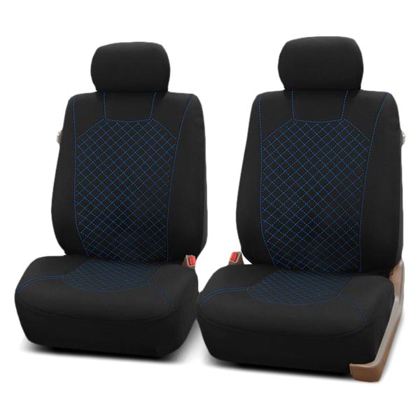  FH Group® - 1st Row Quilted Flat Cloth 1st Row Blue Stitch Seat Covers