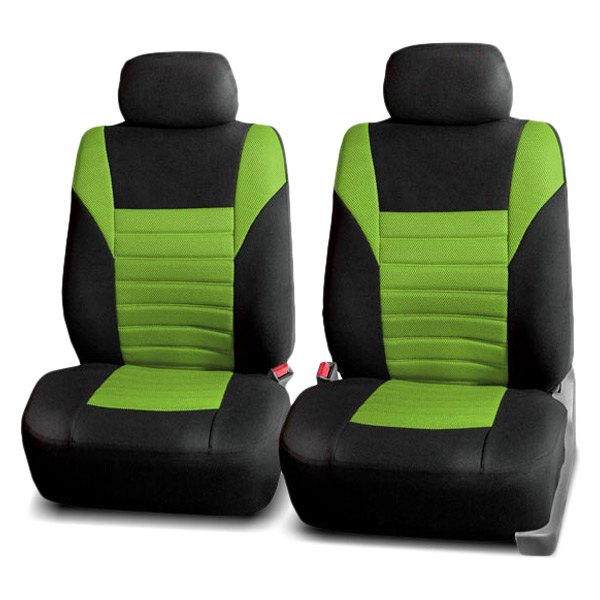  FH Group® - 1st Row Premium 3D Air Mesh 1st Row Black & Green Seat Covers