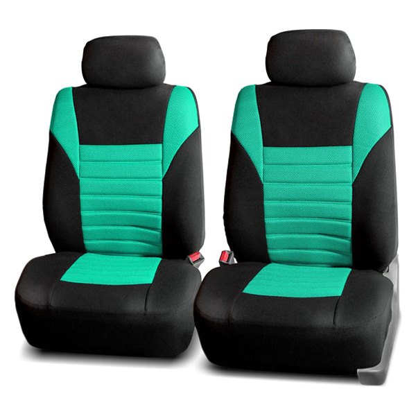  FH Group® - 1st Row Premium 3D Air Mesh 1st Row Black & Mint Seat Covers