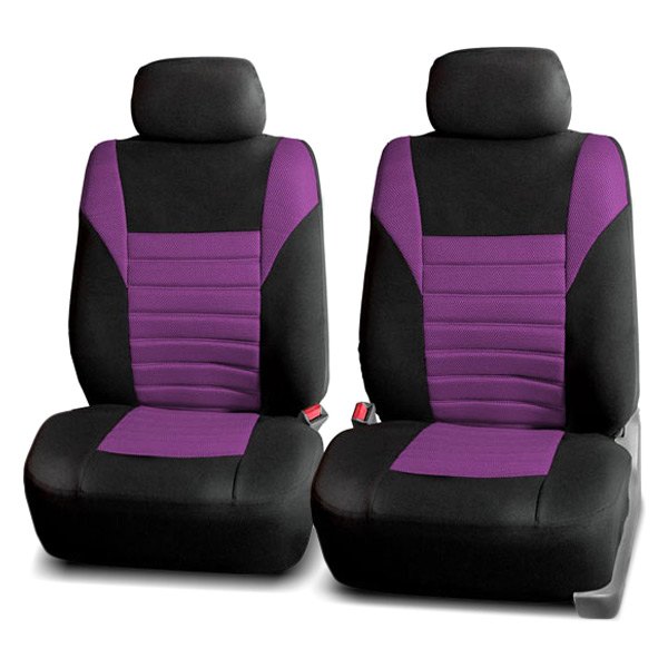  FH Group® - 1st Row Premium 3D Air Mesh 1st Row Black & Purple Seat Covers