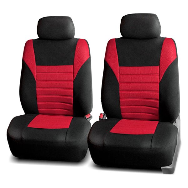  FH Group® - 1st Row Premium 3D Air Mesh 1st Row Black & Red Seat Covers