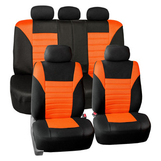FH Group® - Premium 3D Air Mesh 1st & 2nd Row Black & Orange Seat Covers