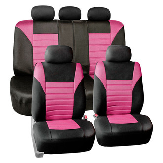 FH Group® - Premium 3D Air Mesh 1st & 2nd Row Black & Pink Seat Covers