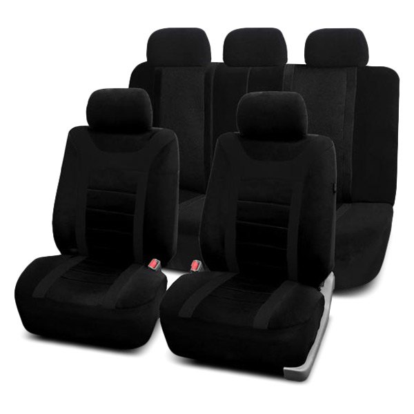  FH Group® - 1st & 2nd Row Sports 1st & 2nd Row Black Seat Covers