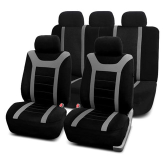 FH Group® - Sports 1st & 2nd Row Black & Gray Seat Covers