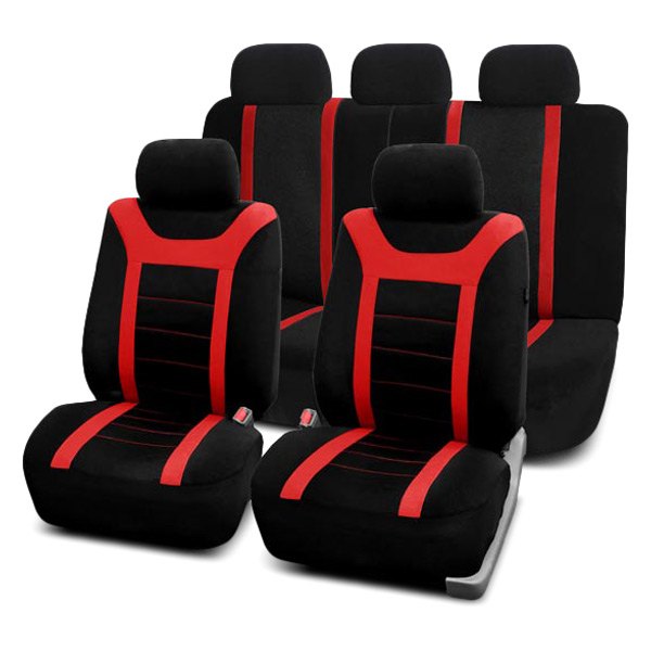  FH Group® - 1st & 2nd Row Sports 1st & 2nd Row Black & Red Seat Covers