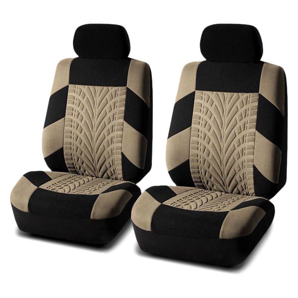  FH Group® - 1st Row Travel Master 1st Row Black & Beige Seat Covers