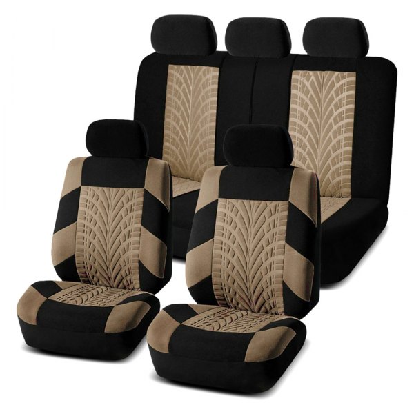  FH Group® - 1st & 2nd Row Travel Master 1st & 2nd Row Black & Beige Seat Covers