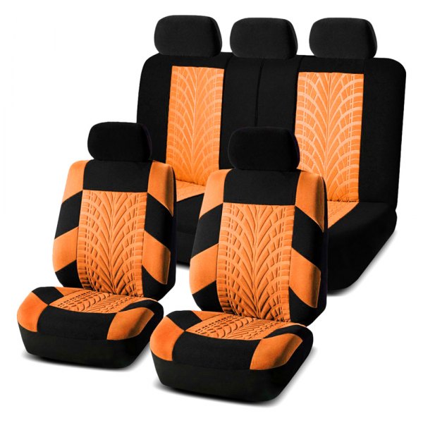  FH Group® - 1st & 2nd Row Travel Master 1st & 2nd Row Black & Orange Seat Covers