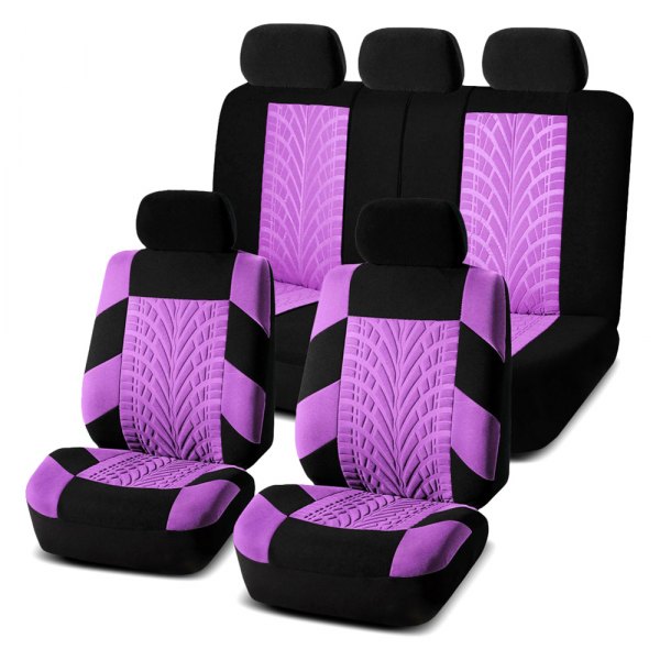  FH Group® - 1st & 2nd Row Travel Master 1st & 2nd Row Black & Purple Seat Covers