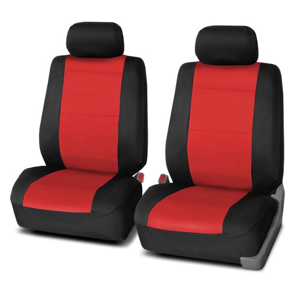  FH Group® - 1st Row Neoprene 1st Row Black & Red Seat Covers