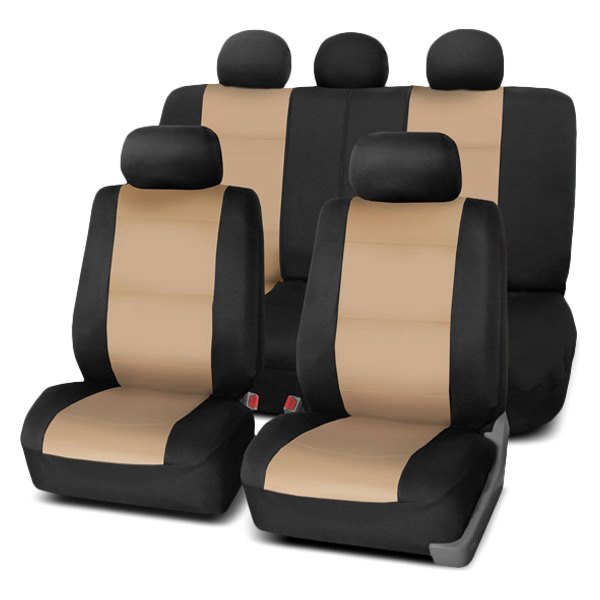  FH Group® - 1st & 2nd Row Neoprene 1st & 2nd Row Black & Beige Seat Covers
