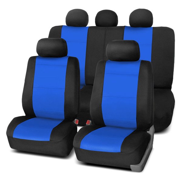  FH Group® - 1st & 2nd Row Neoprene 1st & 2nd Row Black & Blue Seat Covers