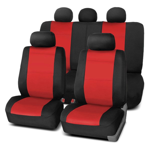  FH Group® - 1st & 2nd Row Neoprene 1st & 2nd Row Black & Red Seat Covers