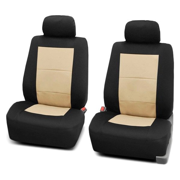  FH Group® - 1st Row Premium Waterproof 1st Row Black & Beige Seat Covers